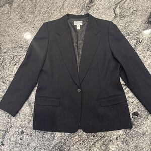 Authentic Pendleton 100% Virgin Wool Suit Blazer Black Lined Jacket Size 18 #850